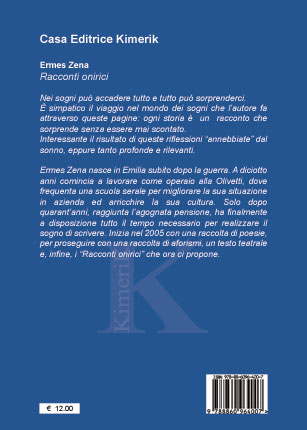 Quarta di copertina di Racconti Onirici