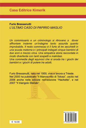Quarta di copertina di L' ultimo caso di Papirio Maglio