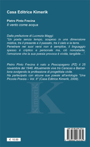 Quarta di copertina di Il vento come acqua