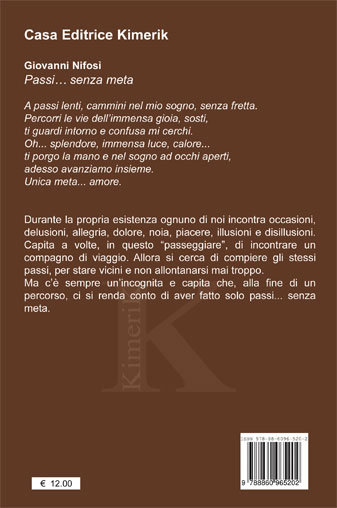 Quarta di copertina di Passi... senza meta