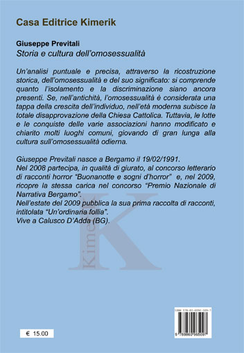 Quarta di copertina di Storia e cultura dell'omosessualità
