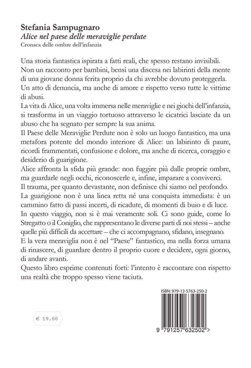 Quarta di copertina di Alice nel paese delle meraviglie perdute